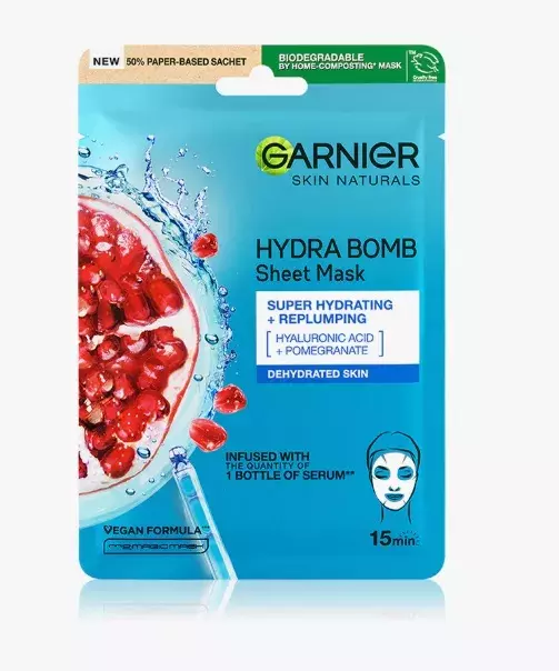 Hydratační plátýnková maska s kyselinou hyaluronovou, Garnier, 61 Kč