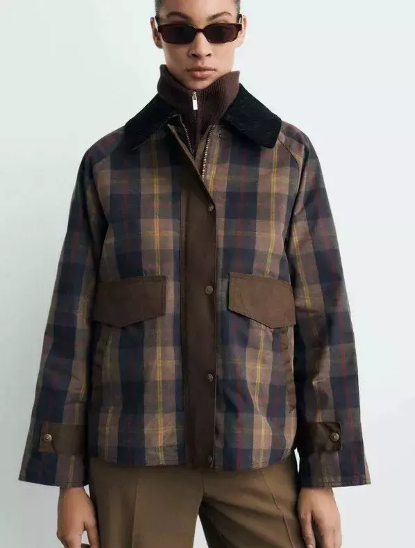 Kostkovaná farmářská bunda, Mango, 2 999 Kč