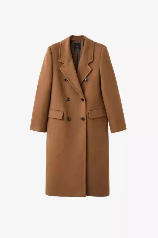 Hnědý vlněný kabát, Mango, 2 999 Kč