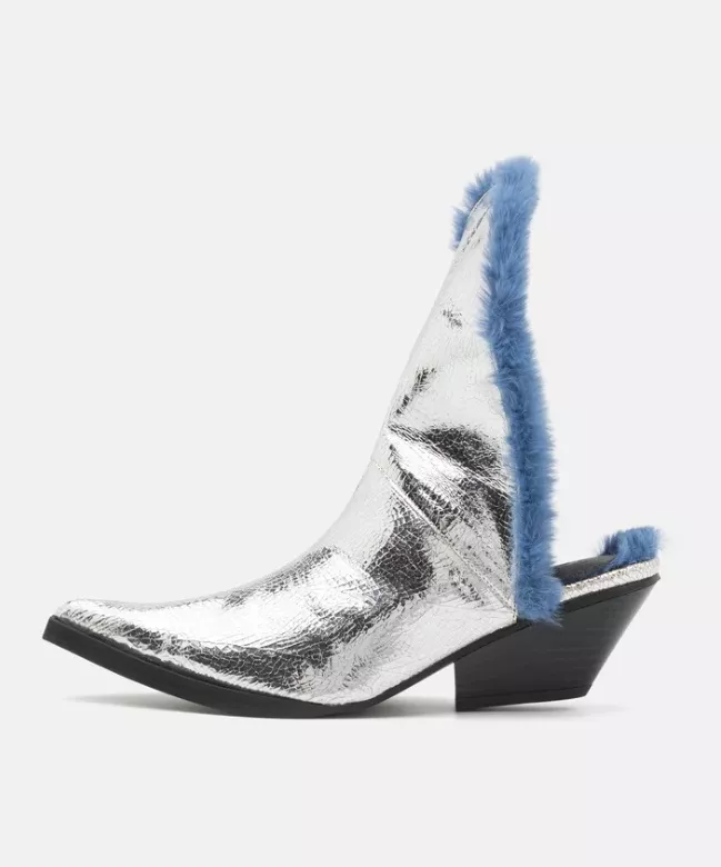 Extravagantní metalické nazouváky s kožešinou, GmbH, 4 266 Kč