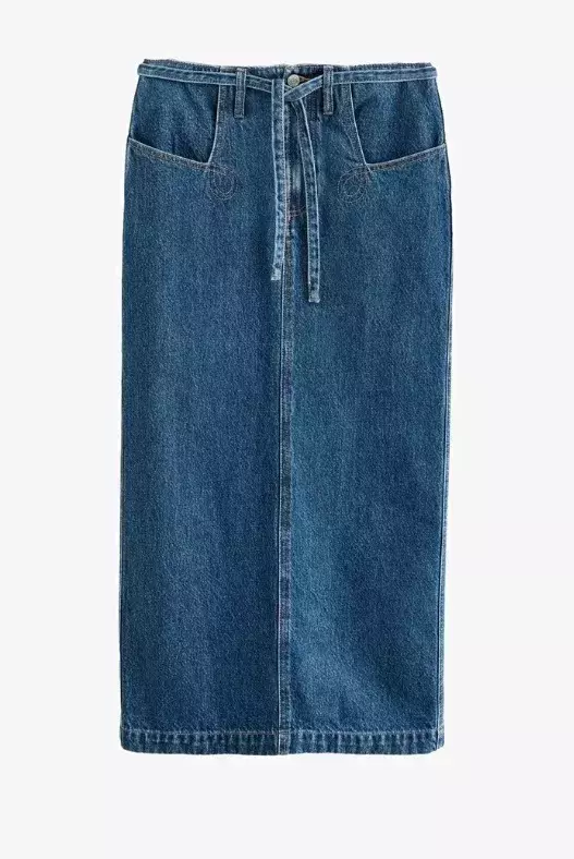 Denimová sukně rovného střihu, Next, 730 Kč