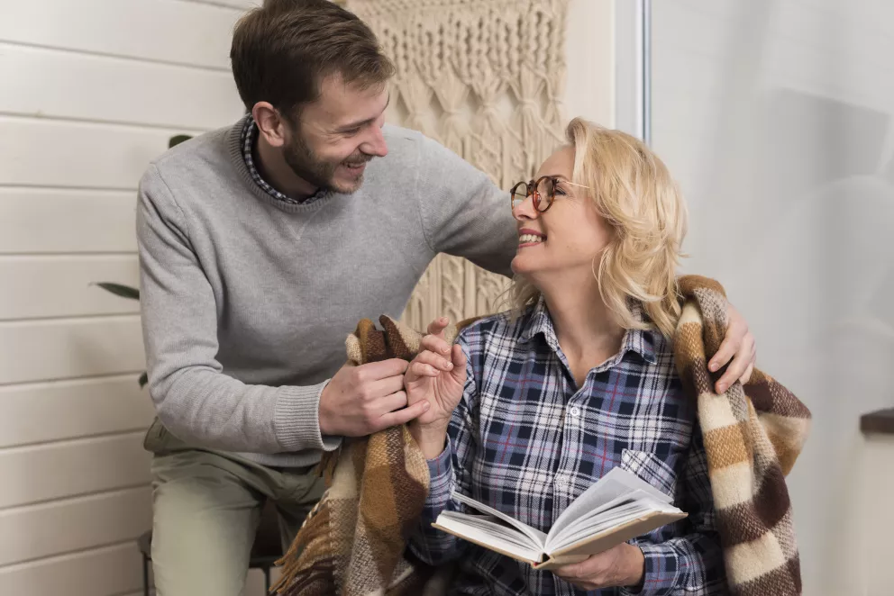 žena, muž, matka, syn, bydlení, soukromí