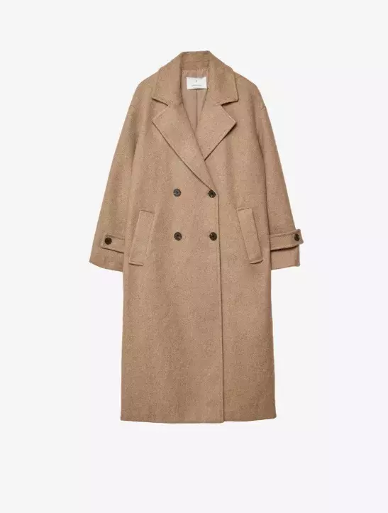 Béžový oversized kabát, Stradivarius, 1 599 Kč