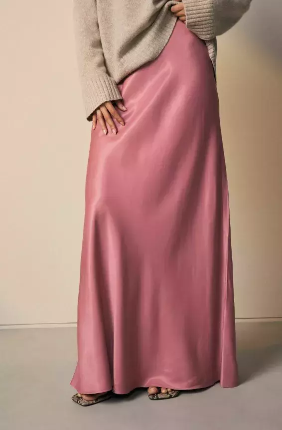 Saténová maxi sukně, Next, 585 Kč