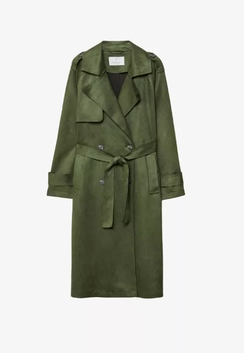 Zelený kabát, Stradivarius, 1 499 Kč