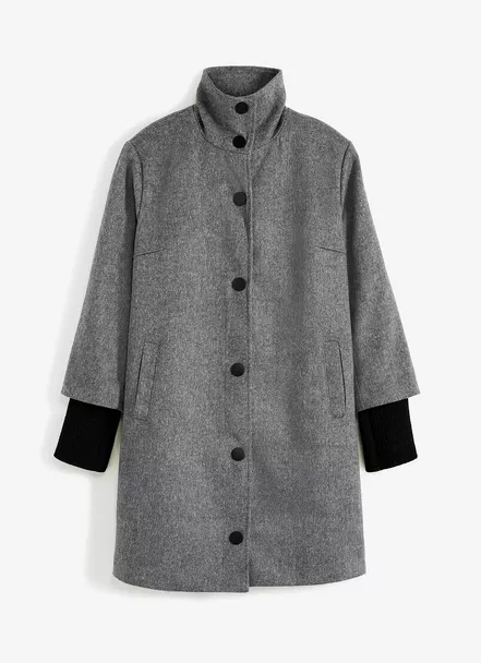 Krátký kabát ve vlněném vzhledu