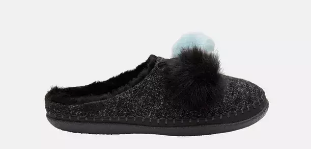 Zateplené plstěné pantofle s bambulemi