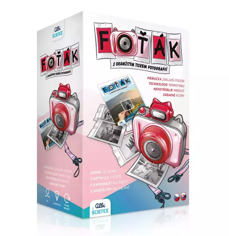 Růžový foťák s termotiskem