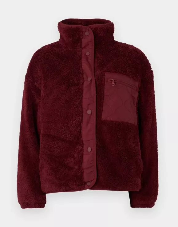 Bordó fleecová bunda, ONLY, 900 Kč