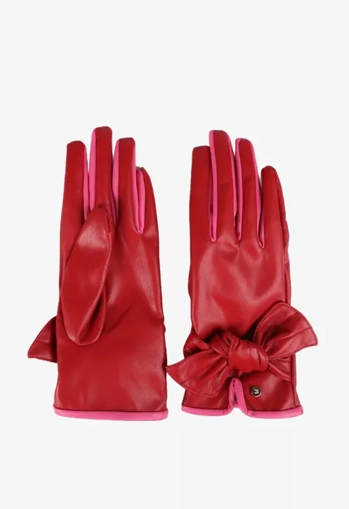 Červené rukavice s mašlí, LOLA CASADEMUNT, 1 463 Kč