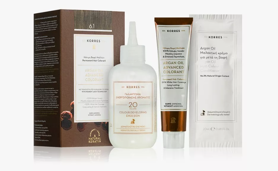 Permanentní barva na vlasy s arganovým olejem, Korres, 287 Kč