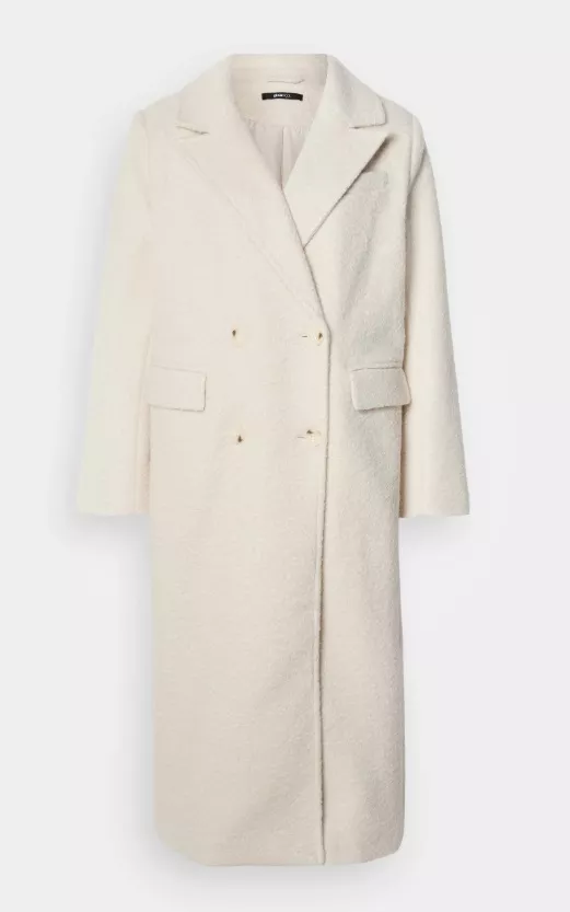 Dlouhý bílý kabát, Gina Tricot, 2 400 Kč