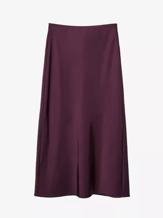 Áčková bordó sukně, Stradivarius, 649 Kč