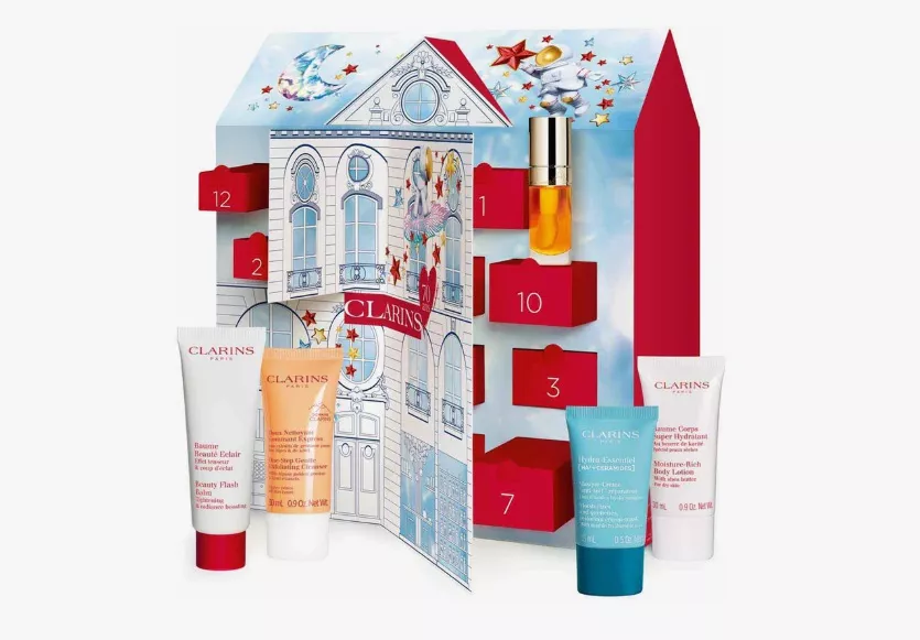Adventní kalendář s hydratační kosmetikou, Clarins, 1 904 Kč