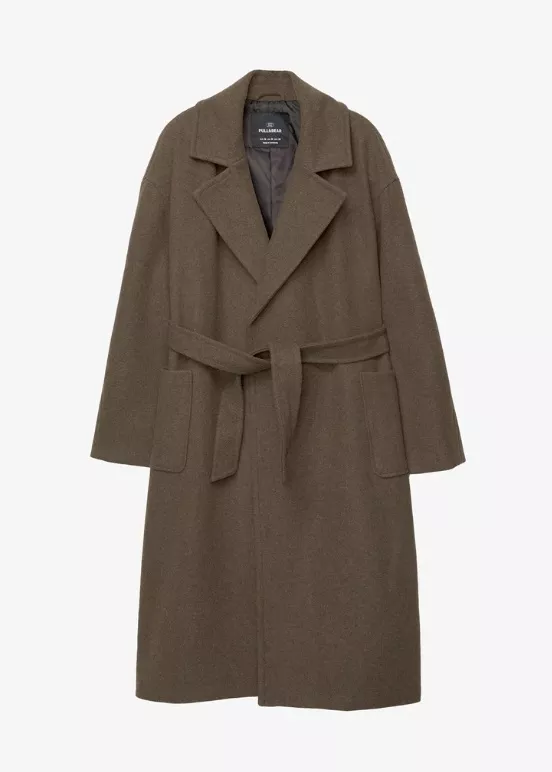 Hnědý trenčkot, PULL&BEAR, 1 199 Kč