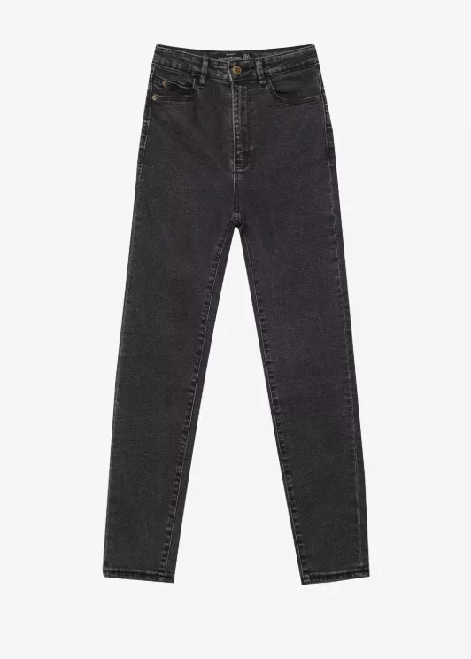 Černé džíny s rovnými nohavicemi a vysokým pasem, Stradivarius, 649 Kč
