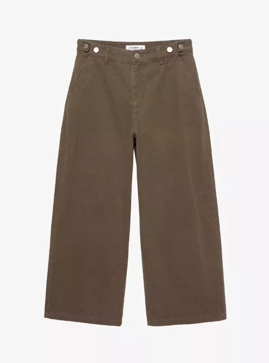 Hnědé široké džíny, PULL&BEAR, 849 Kč