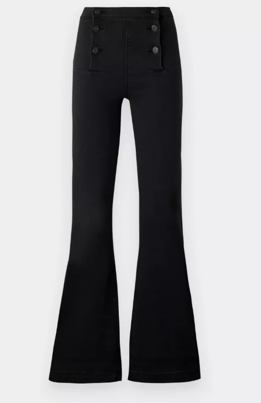 Černé džíny do zvonu s dvojitými knoflíky, ONLY, 800 Kč