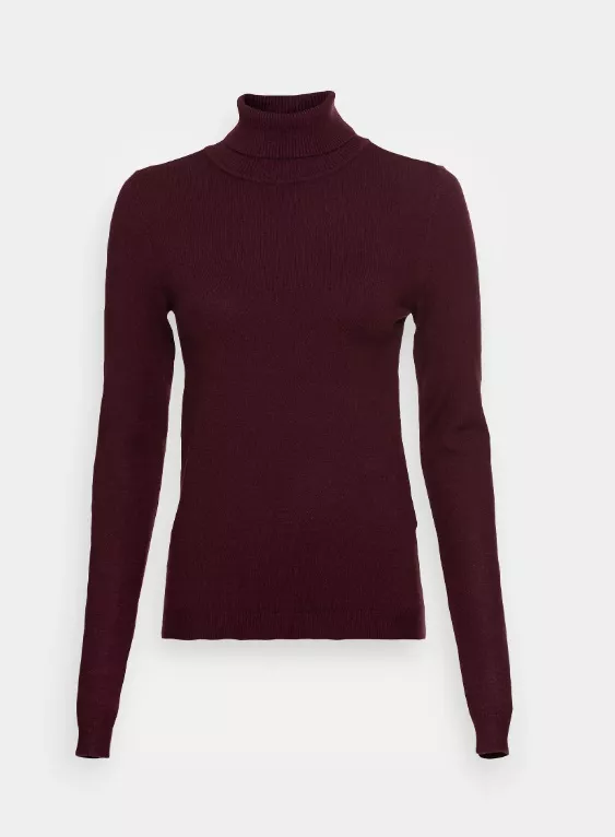 Přiléhavý bordó rolák, Vero Moda, 650 Kč