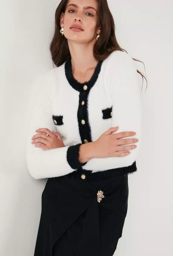 Černobílý kardigan, LELA, 999 Kč