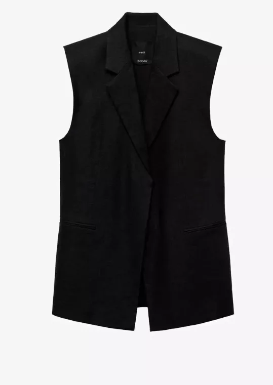 Dlouhá černá vesta, Mango, 1 999 Kč