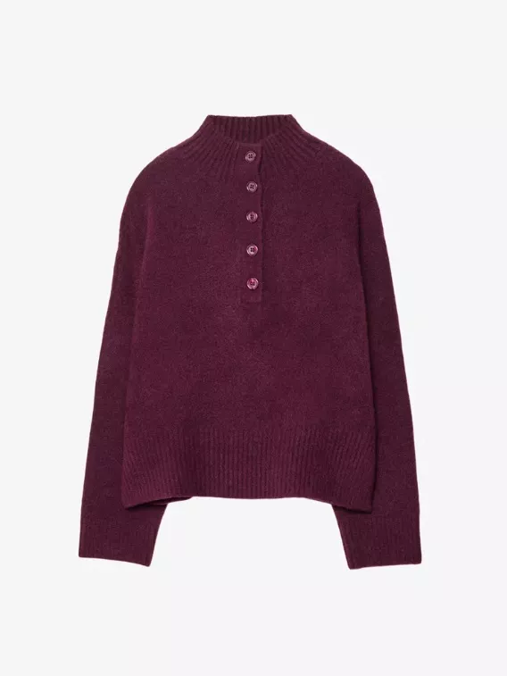 Bordó pletený pulovr, Stradivarius, 849 Kč