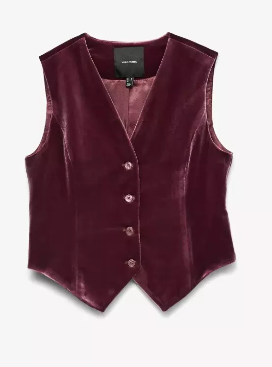 Semišová kancelářská vesta, Vero Moda, 849 Kč