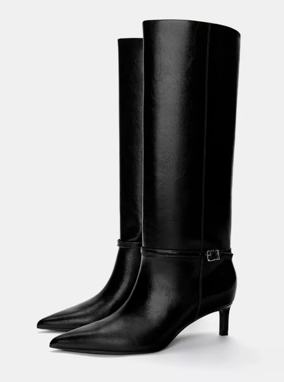 Kozačky se saténovým povrchem, PULL&BEAR, 1199 Kč