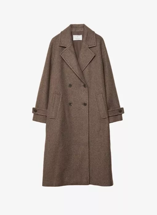 Dlouhý vlněný kabát, Stradivarius, 1 599 Kč