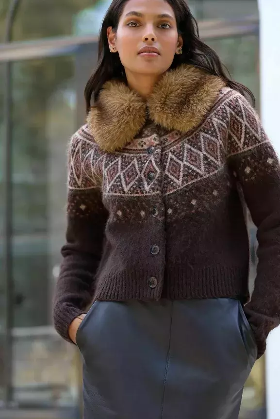 Kardigan s kožešinou, Next, 1 895 Kč