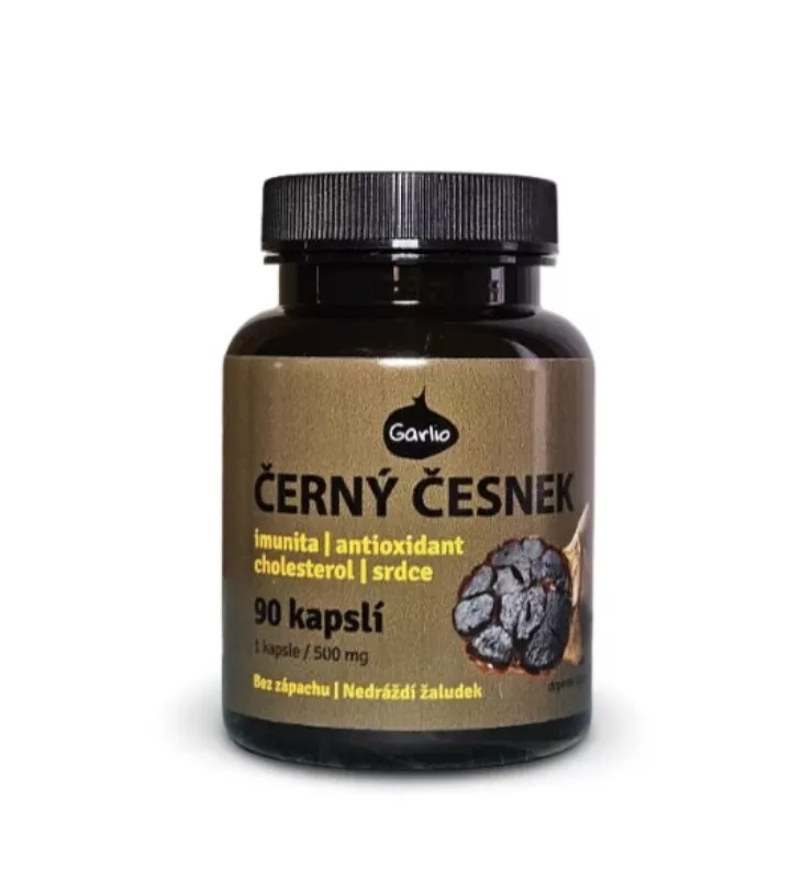 <p><strong>Garlio Černý česnek</strong></p>

<p>Je zdrojem draslíku, fosforu, zinku, železa, manganu, vitaminu B6 a B1. Černý česnek obsahuje až 5x více polyfenolů a flavonoidů, až 50x více antioxidantu SAC, obsahuje všechny známé aminokyseliny.</p>
