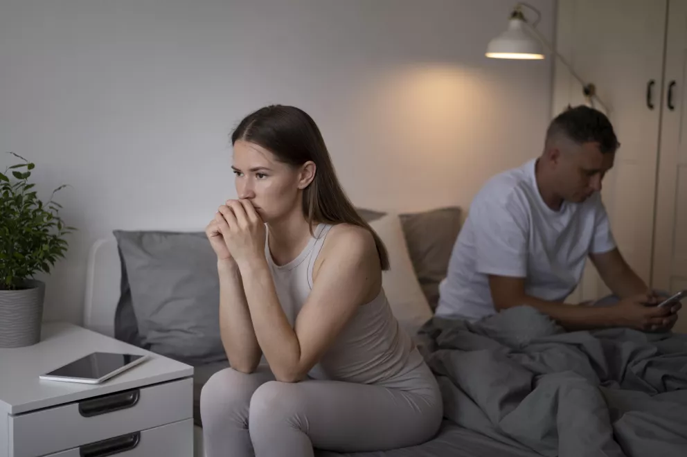 muž, žena, vztahy, problém, ložnice
