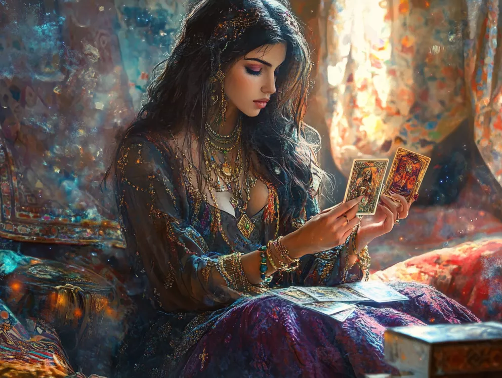 žena s tarorovými kartami