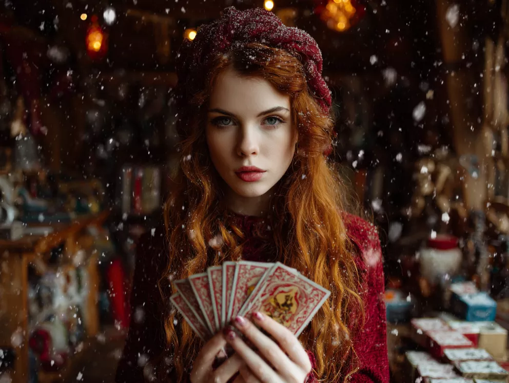 žena s tarotovými kartami