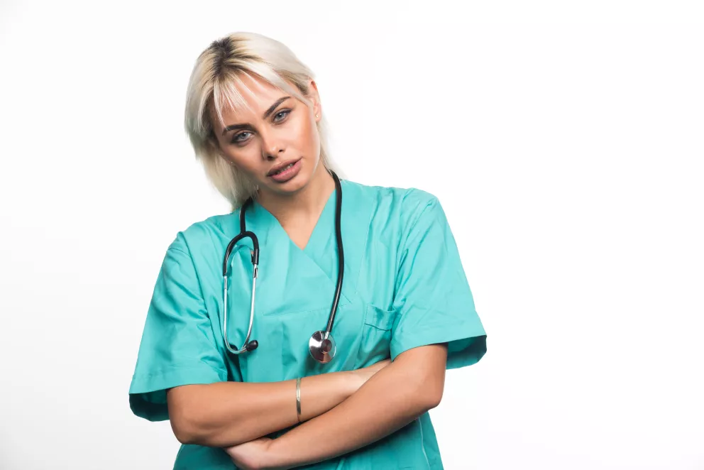 žena, zdravotní sestra, vánoce, domov důchodců