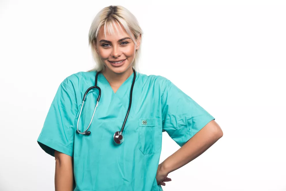 žena, zdravotní sestra, vánoce, domov důchodců