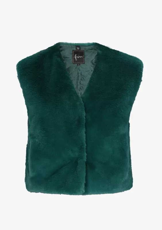 Krátká kožešinová vesta, faina, 699 Kč