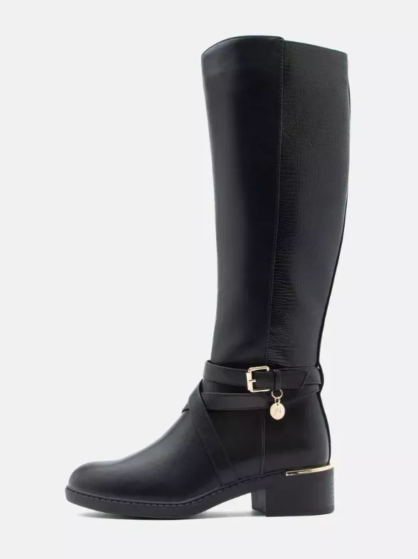 Černé kozačky s kovovým detailem, Anna Field, 1 140 Kč