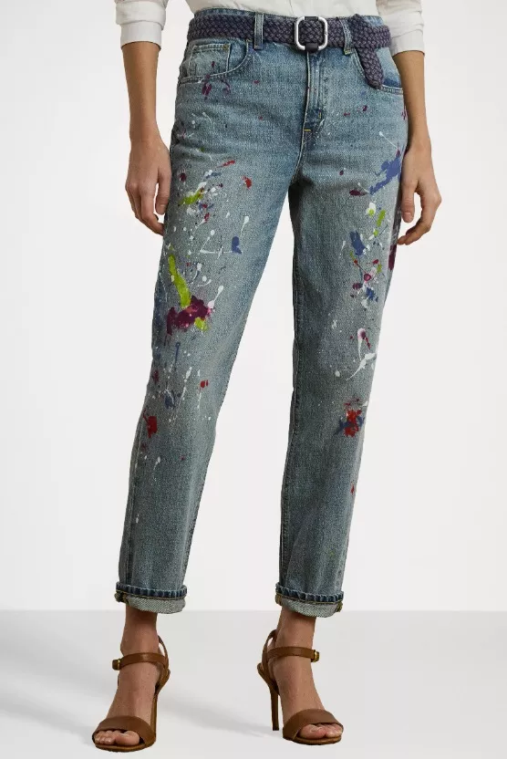 Džíny s uměleckým efektem s ohrnutými nohavicemi, Lauren Ralph, 5 400 Kč