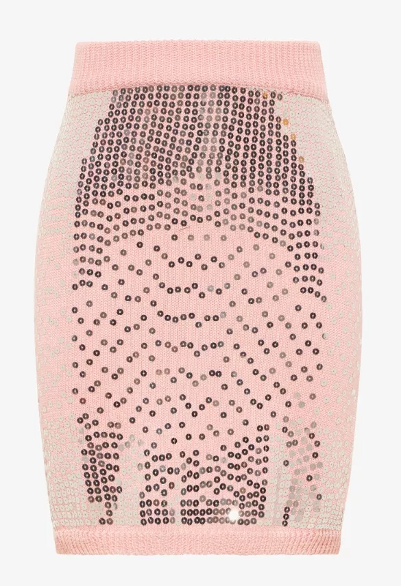 Pouzdrová sukně v pastelově růžové s flitry, myMo at night, 999 Kč