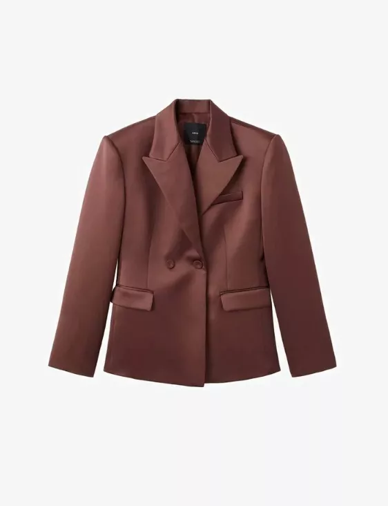 Hedvábné sako s ramenními vycpávkami, Mango, 2 999 Kč