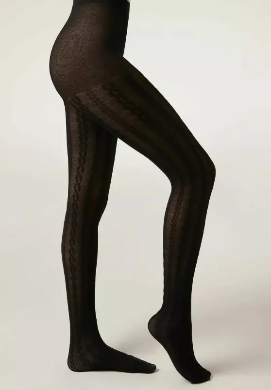 Černé vzorované punčocháče, Calzedonia, 489 Kč