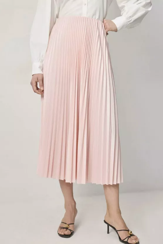 Jemně růžová plisovaná sukně, Touché Privé, 977 Kč