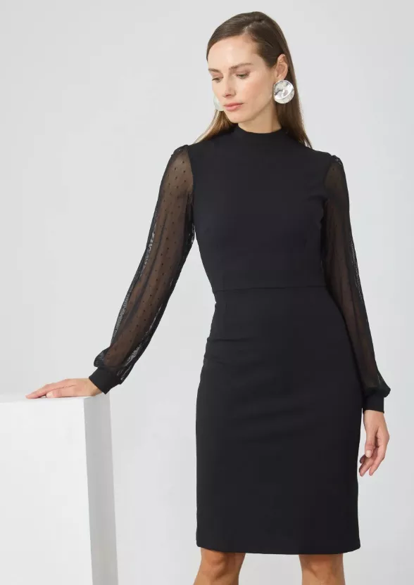 Společenské šaty s průsvitnými rukávy, Anna Field, 1 026 Kč