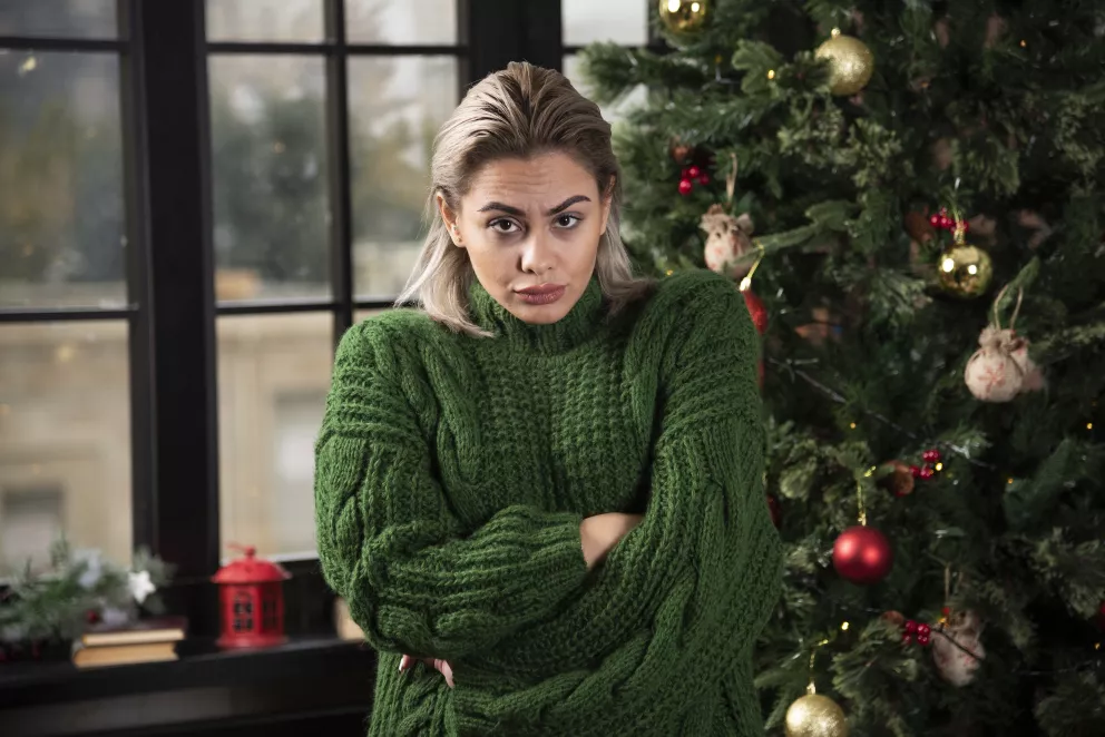 žena, Vánoce, smutek, problémy, hádky, manželství