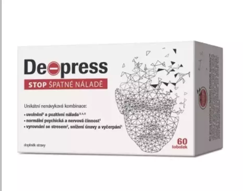 <p>Doplněk stravy DE-PRESS 60 tobolek, 349 Kč</p>
