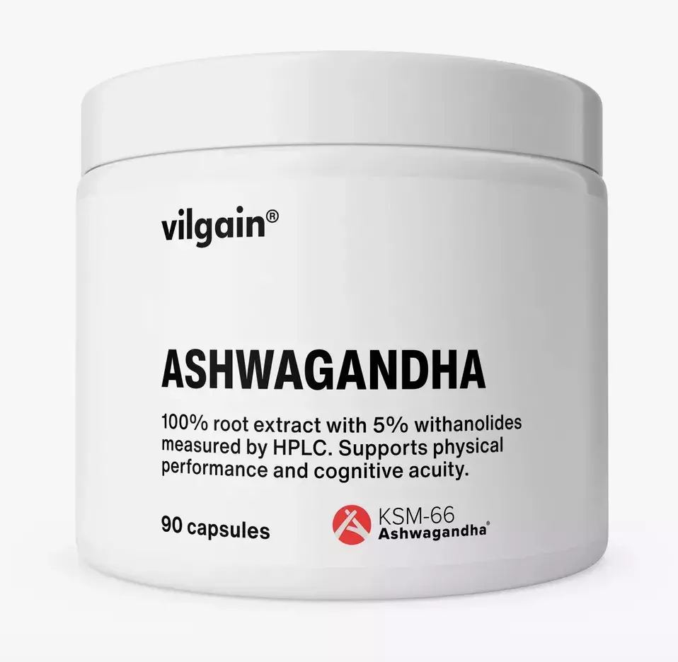 <p>Ashwagandha&nbsp;⁠–⁠&nbsp;silný extrakt, Vilgain, 90 Kapslí, 459 Kč</p>
