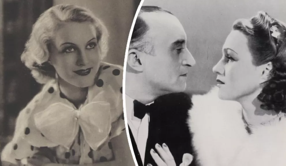 Adina Mandlová, vpravo s Oldřichem Novým na plakátě k filmu Kristián