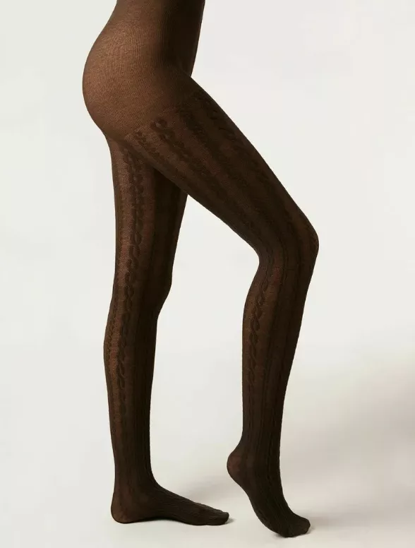 Čokoládově hnědé vzorované punčocháče, Calzedonia, 389 Kč