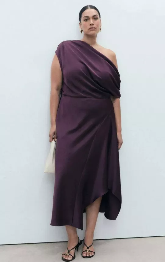 Plus Size společenské šaty na jedno rameno, Mango, 1 399 Kč